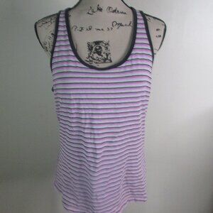 Reebok Tank Top XL Black Pink Gray Racer Back